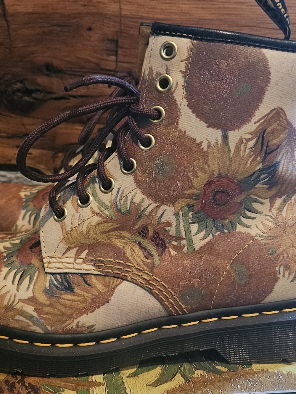Dr. Martens 1461 The National Gallery Van Gogh Sunflower Boots - Picture 4 of 7